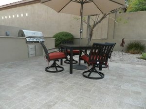 Custom pool and outdoor living space built by Saturn Pool Company in Arizona